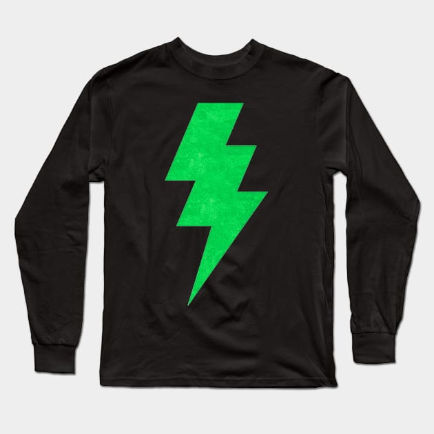 Lightning Bolt Green Long Sleeve T-Shirt by Vin Zzep